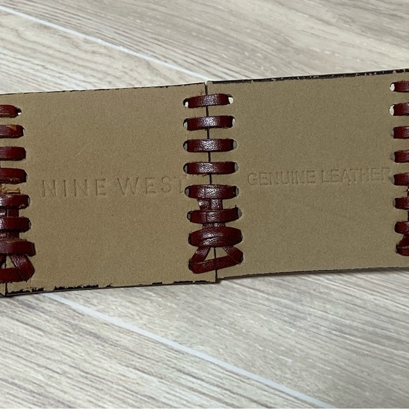 NINE WEST / Leather Patch Work Belt Size L - Picture 4 of 7